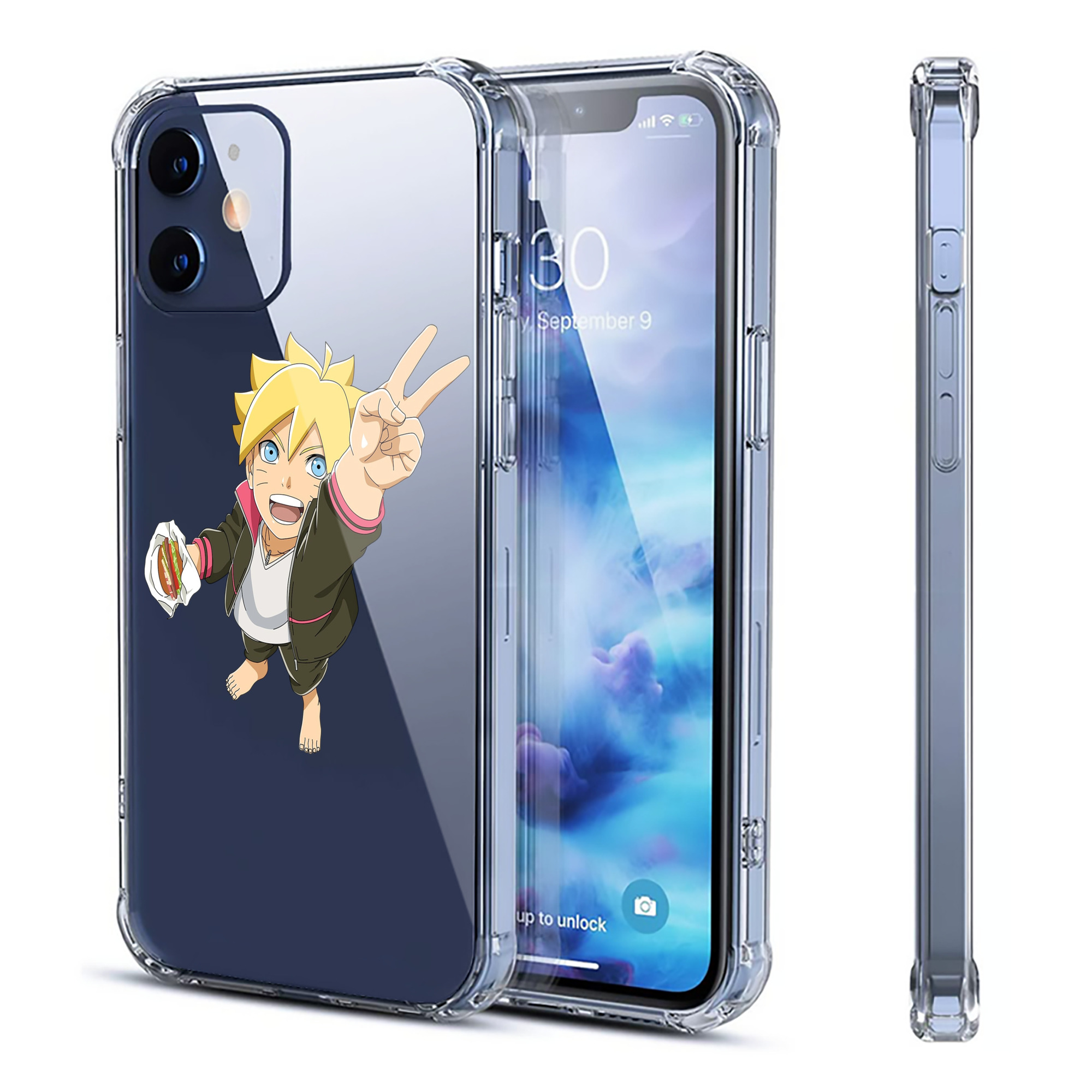 （画像用） NARUTO -ナルト- うずまき ボルト Uzumaki Boruto 【iPhone 12シリーズ対応】透明スマホケース（クリアソフトケース）